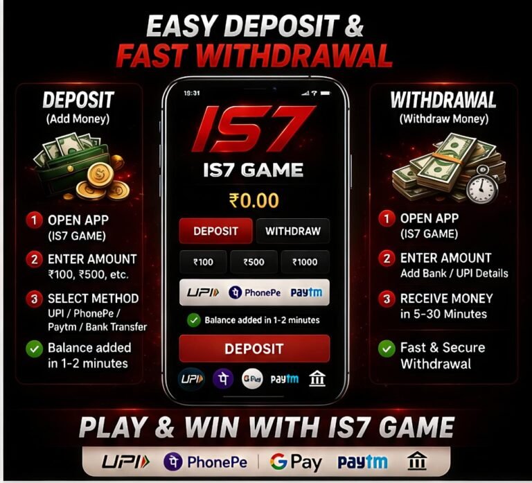 IS7 Game homepage with IS7 APK download and login guide for 2026